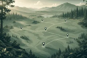 仲間との位置共有をイメージした地図のアイキャッチ画像