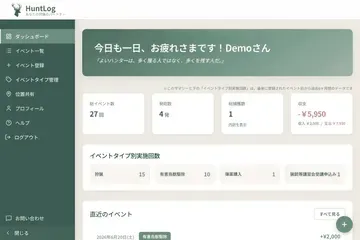 ログイン後、自動的にダッシュボードが表示されます